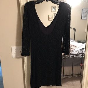 Black dress with lace and sleeves